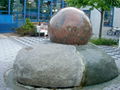 gray stone ball fountain,Spinning sphere water feature