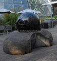gray stone ball fountain,Spinning sphere water feature 6