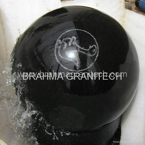 Black Galaxy Granite floating Sphere fountain 5