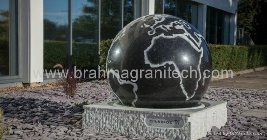 brown stone ball sphere globe,granite globe 3
