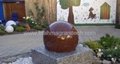 sphere fountain black,stone garden fountain,rock ball,natural ball,green ball, 