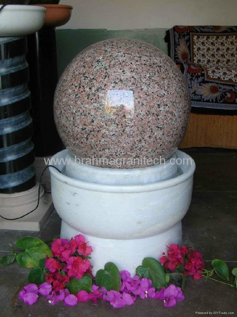 Natural Stone sphere sculpture,Rock ball fountain,fountain balls 3