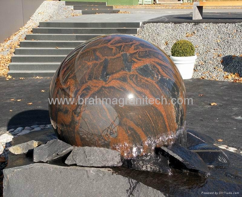 water globe,spinning globe,granite spheres,garden water feature 2