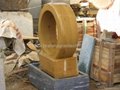 Granite ring fountain,rotating ring water feature,spinning stone wheel 4