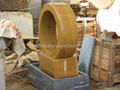 Granite ring fountain,rotating ring water feature,spinning stone wheel