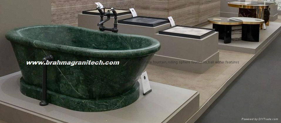 green marble bath