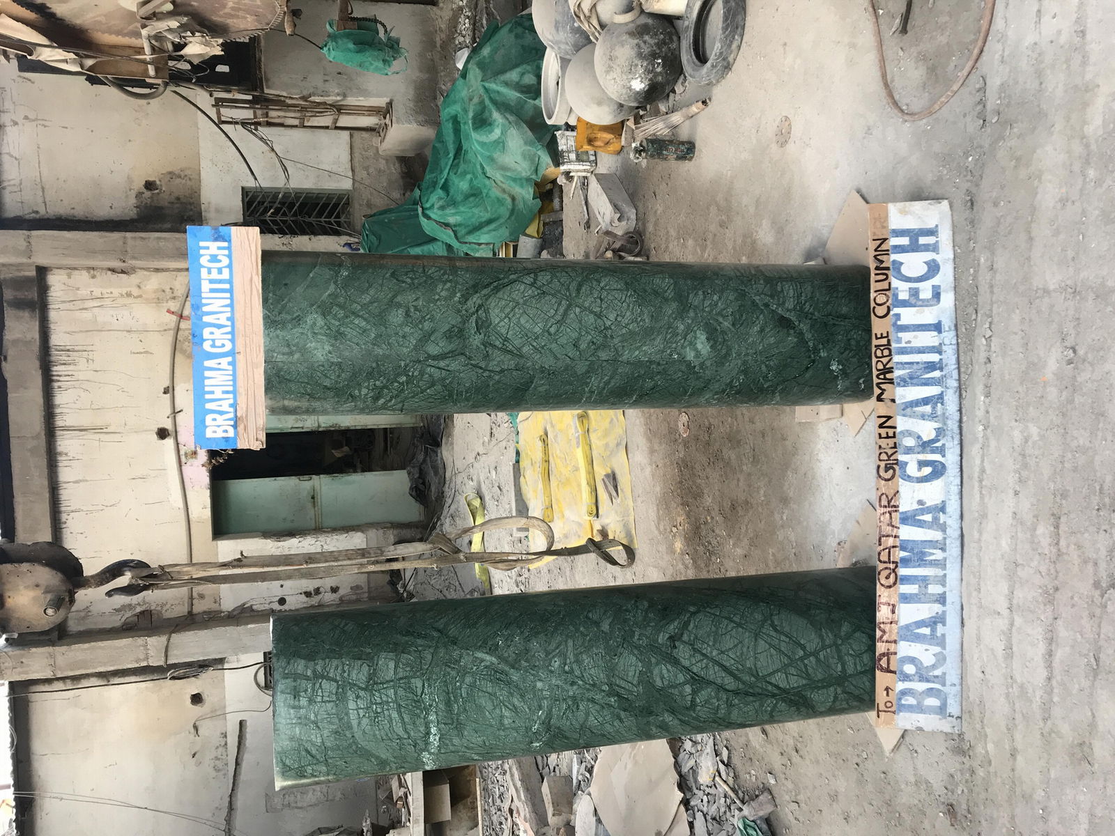 green marble column, stone pillar, granite column