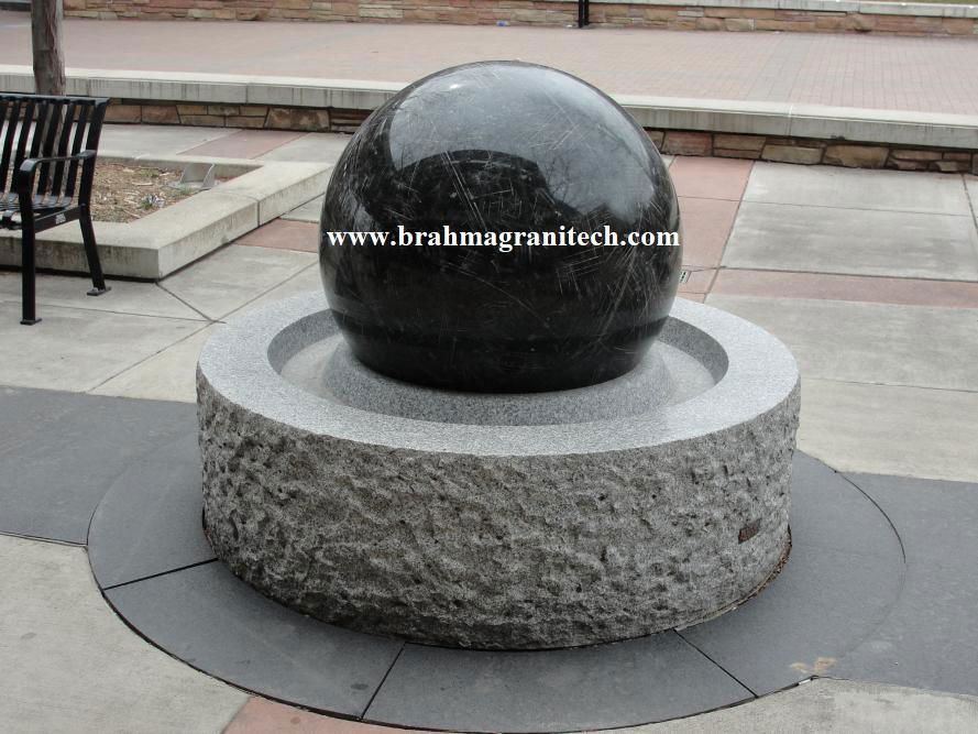 Rotating Granite Stone Ball, Large Revolving Ball, Moving Spinning Stone Balls 5