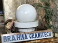 white marble fountain ball