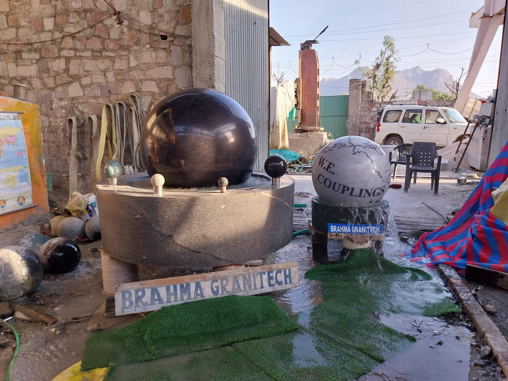 stone ball fountain
