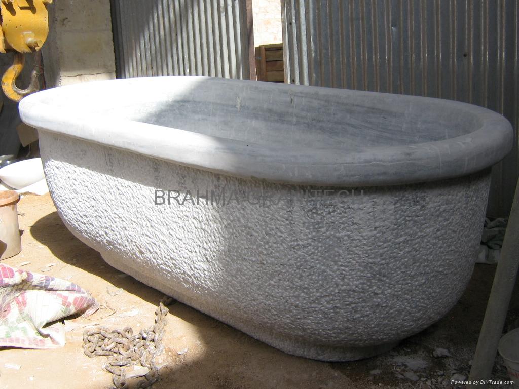 white marble bathtub