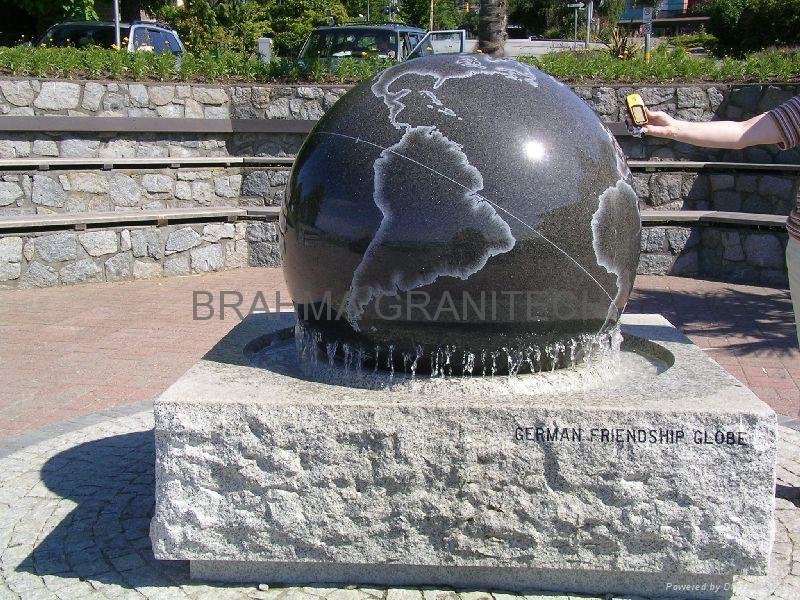 marble carving ball fountain,stone rotate ball fountain