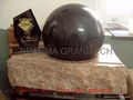 sphere fountain black,stone garden fountain,rock ball,natural ball,green ball, 
