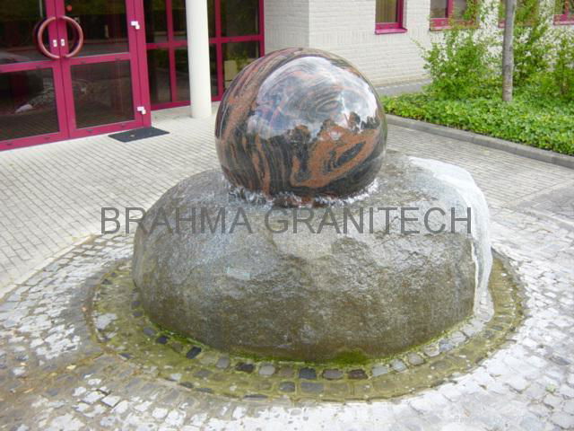 ball fountain,stone ball,sphere water fountain