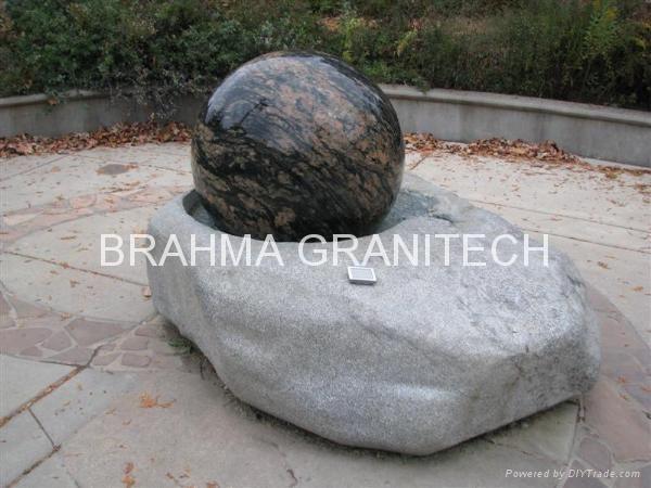 blue pearl sphere fountain ball,granite stone ball fountain 2