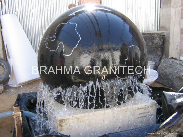 black ball fountain,black stone ball fountain,black granite fountain 2