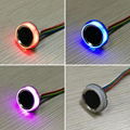 R502A圆形电容半导体指纹识别模块 环形双色指示灯
