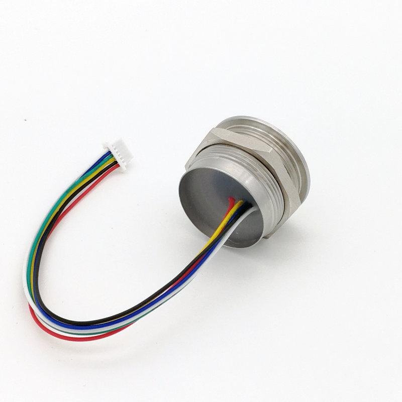 R503圓形帶螺紋電容指紋識別模塊雙色燈環