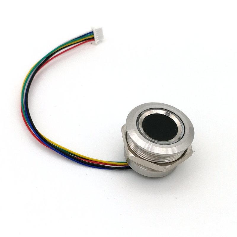 R503圓形帶螺紋電容指紋識別模塊雙色燈環 2