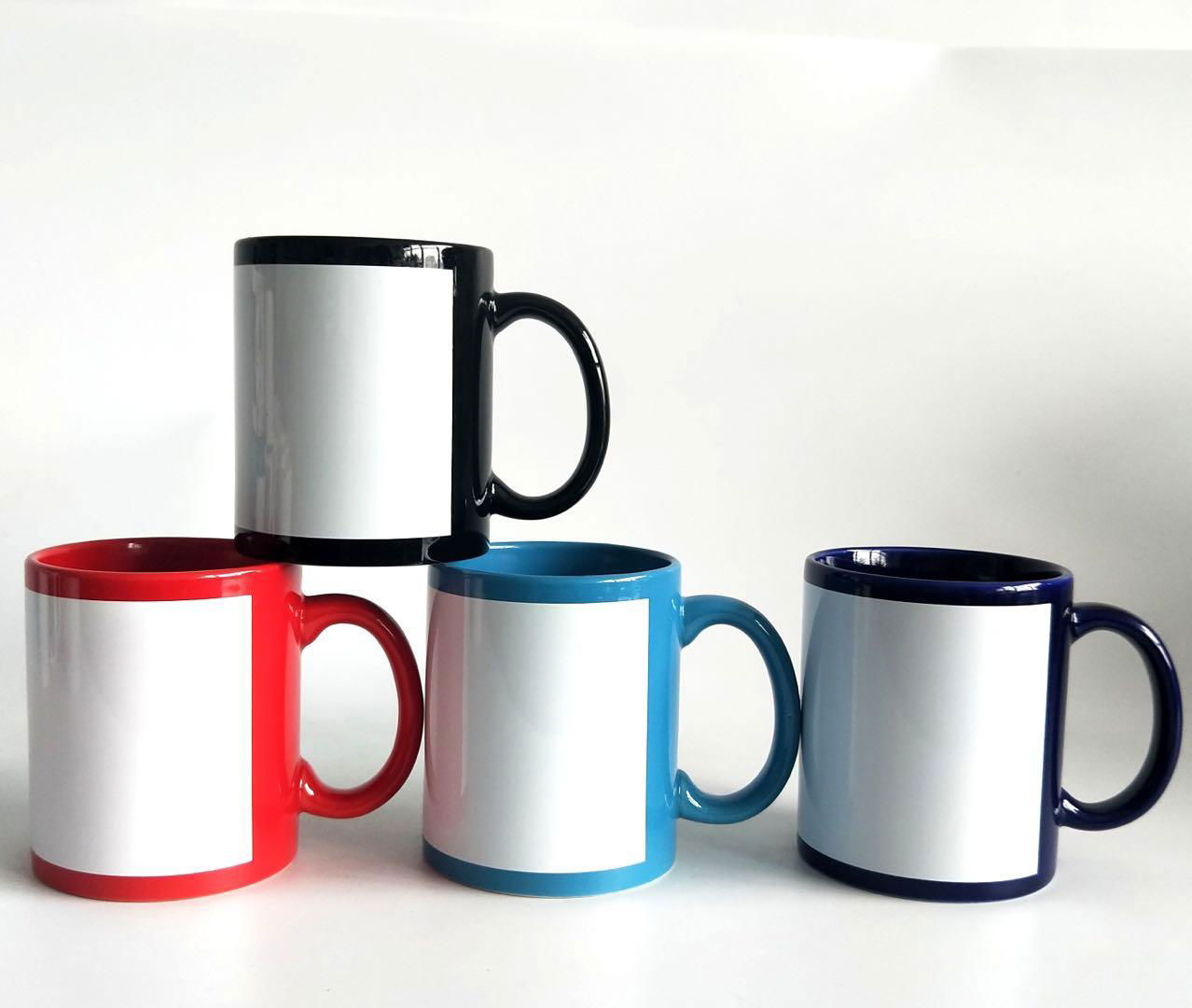 11oz wholesale full color mug with white patch sublimation mug