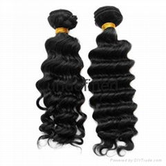 5A Brazilian Virgin Hair Weaving Deep Wave/Curl Human Hair Extension