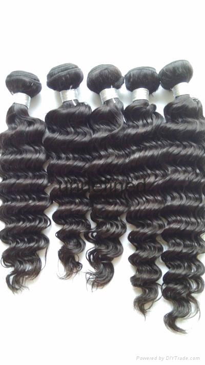 6A Unprocessed Brazilian Virgin Hair Weaving Deep Wave Human Hair Extension