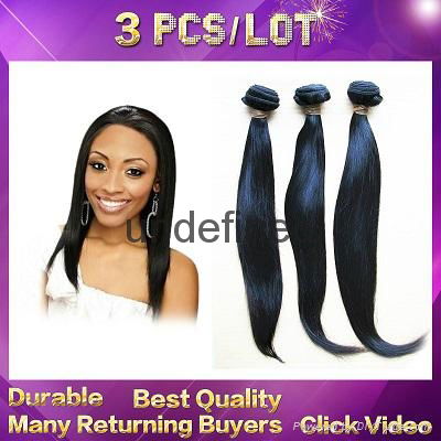 7A Unprocessed Brazilian Virgin Hair Weft Silky Straight Human Hair Extension