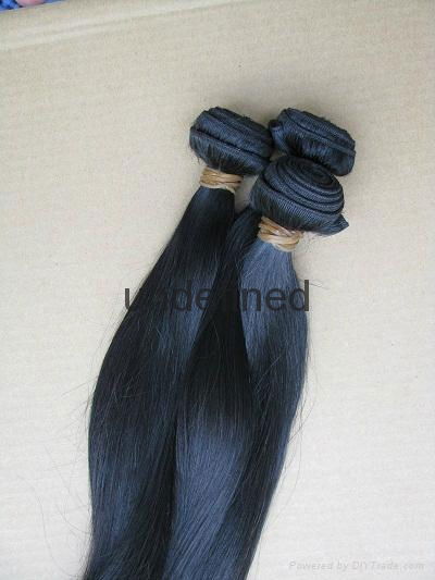 7A Unprocessed Brazilian Virgin Hair Weft Silky Straight Human Hair Extension 4