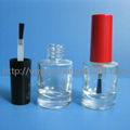 8ml Transparent /Black Color Round Glass Nail Polish Bottle with Cap and Brush 3