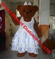 wedding teddy bear mascot costume for