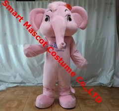 adult  pink elephant mascot costume