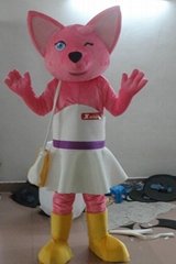 pink fox mascot costume adult fox costume