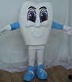 adult white tooth mascot costume good tooth mascot