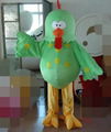 green rooster mascot costume