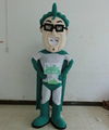 green superman mascot costume custom