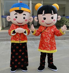 2017 Chinese new year mascot costume boy and girl attendants of fairies