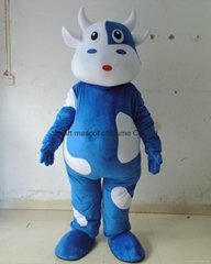 blue milk cow mascot costume for adult
