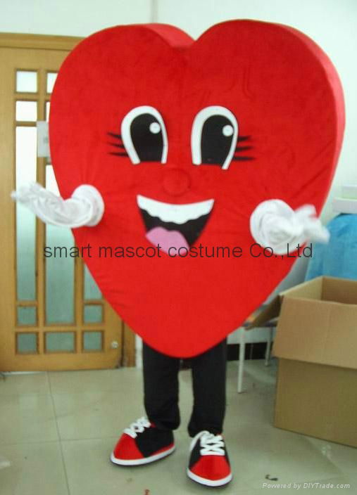 red heart mascot costume