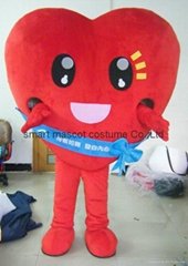 custom red heart mascot costume