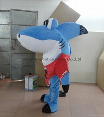 blue shark mascot costume for adult