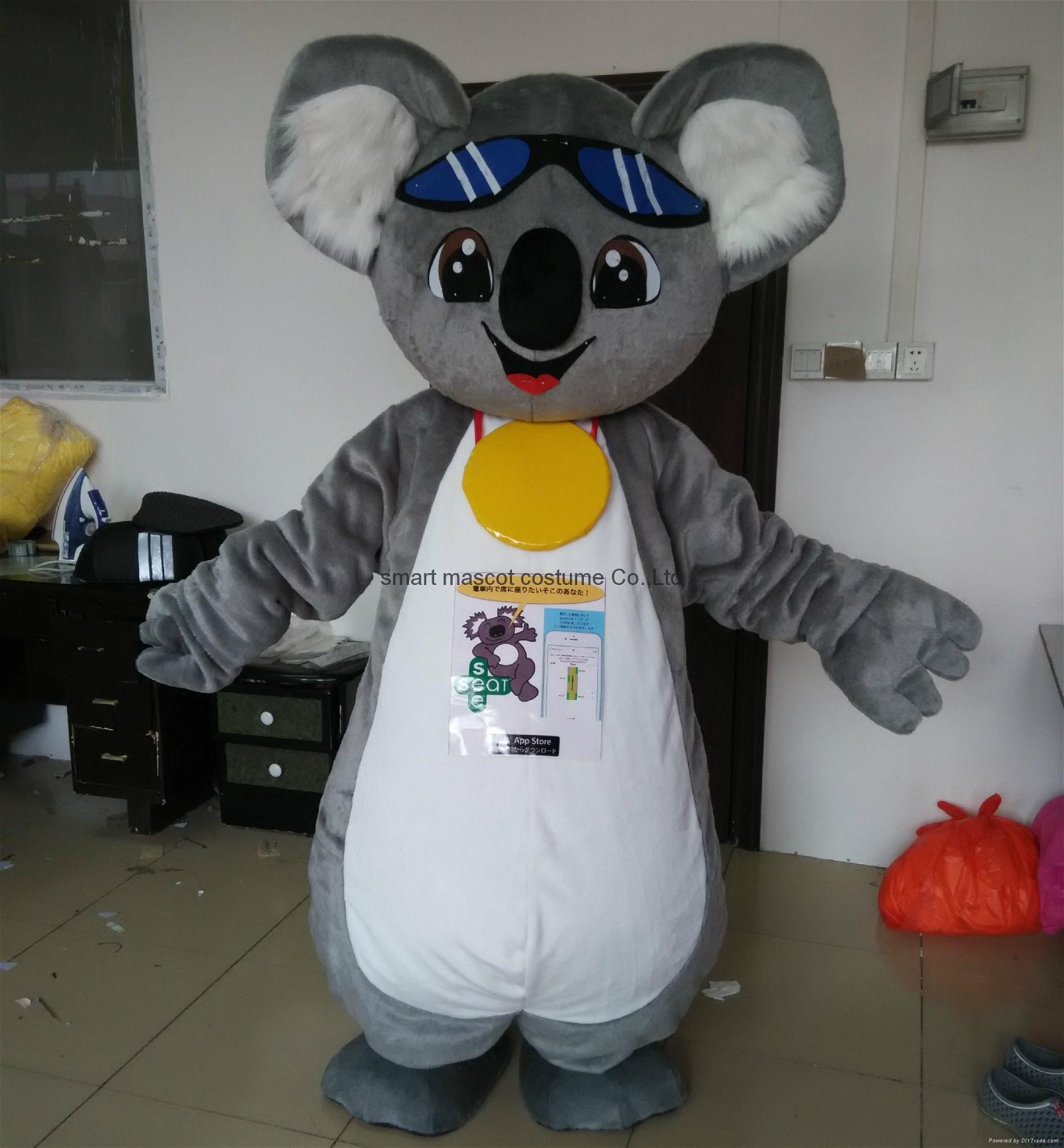 adult koala mascot costume grey koala costume