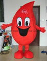 blood drop mascot adult blood mascot