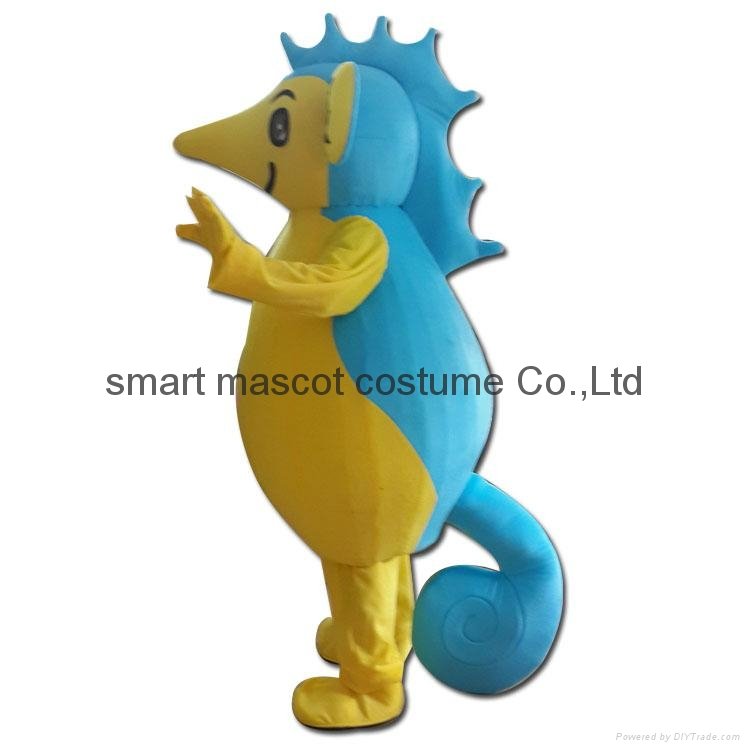 blue sea horse mascot costume