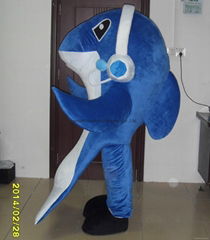 adult blue dolphin mascot costume