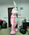 adult pink bunny mascot costume