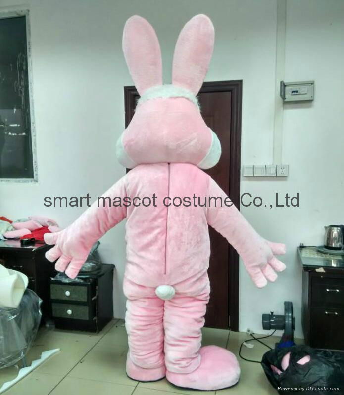 adult pink bunny mascot costume 3