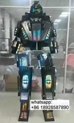 robot mecha cosplay costume with full body LED lights for adults to wear