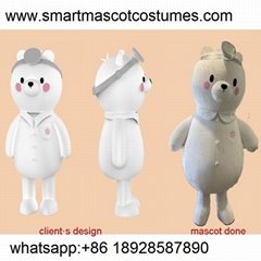 custom bear doctor mascot costume corportation school sports mascot factory