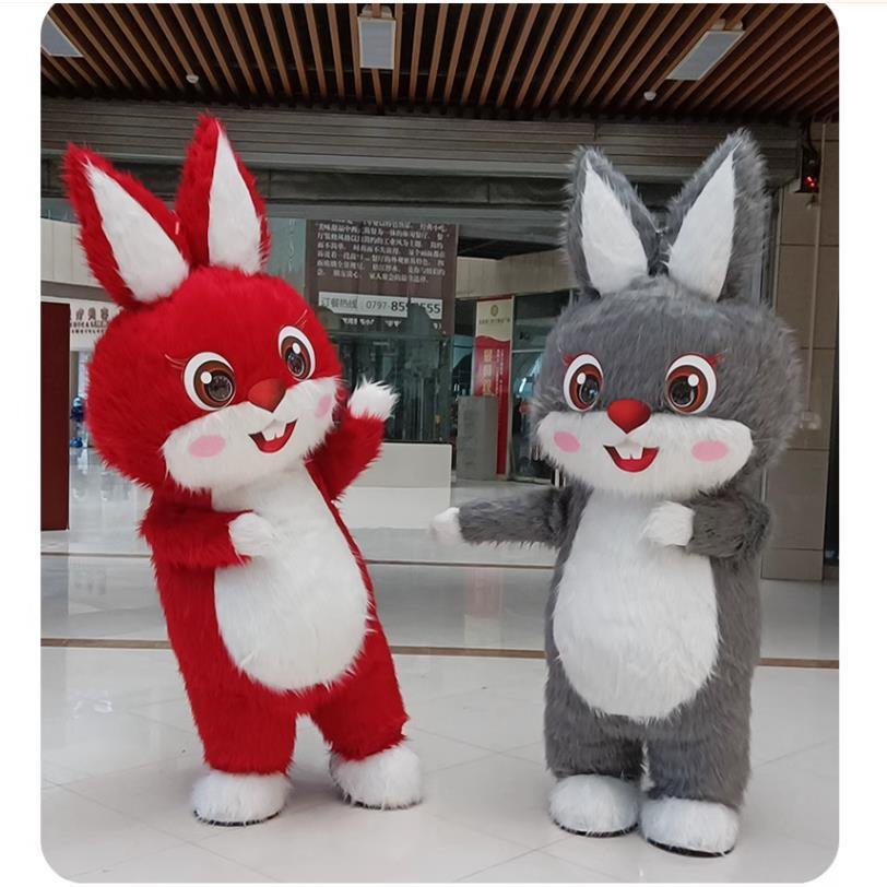adult inflatable plush mascot costume inflatable furry rabbit bunny costume 2
