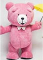 pink/purple teddy bear costume bear mascot costume inflatable teddy bear costume